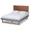 Baxton Studio Allegra Grey Upholstered and Walnut Wood Full Size Platform Bed 164-9413-9419 - alternate 5